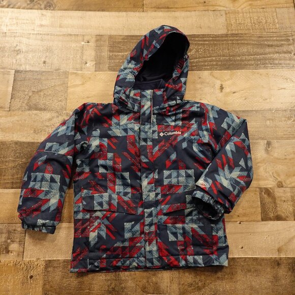 Columbia Bugaboo III Interchange Jacket Boys XXS (4-5) Red Blue Omni-Tech